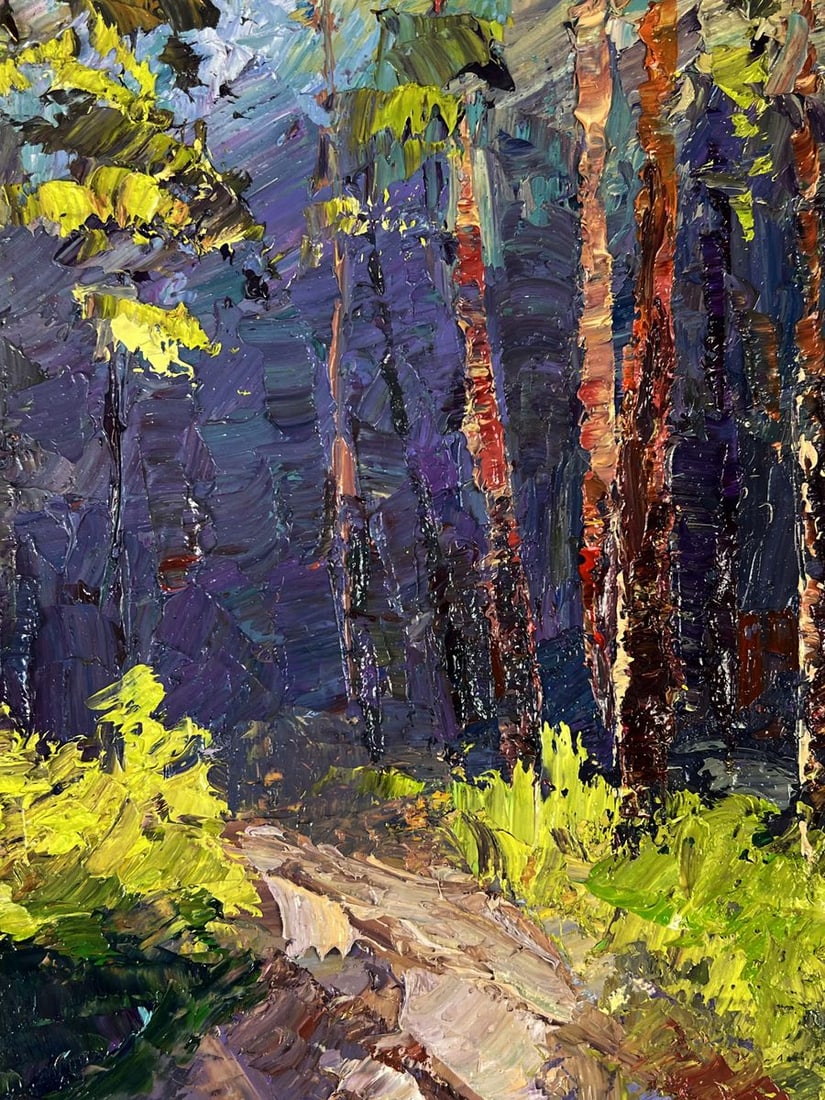 Oil painting A walk along a forest path Boris Serdyuk - 6