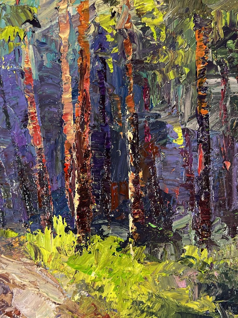 Oil painting A walk along a forest path Boris Serdyuk - 8