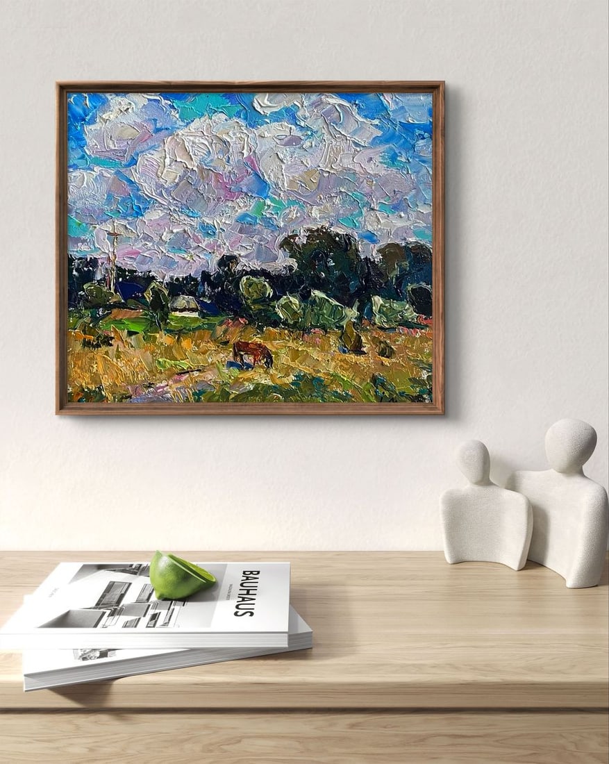 Oil painting A horse is grazing in a field Oleksiy Ivanyuk - 3