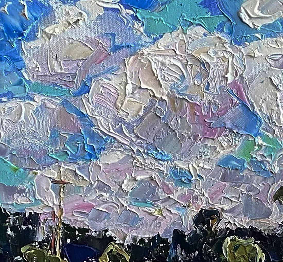 Oil painting A horse is grazing in a field Oleksiy Ivanyuk - 6