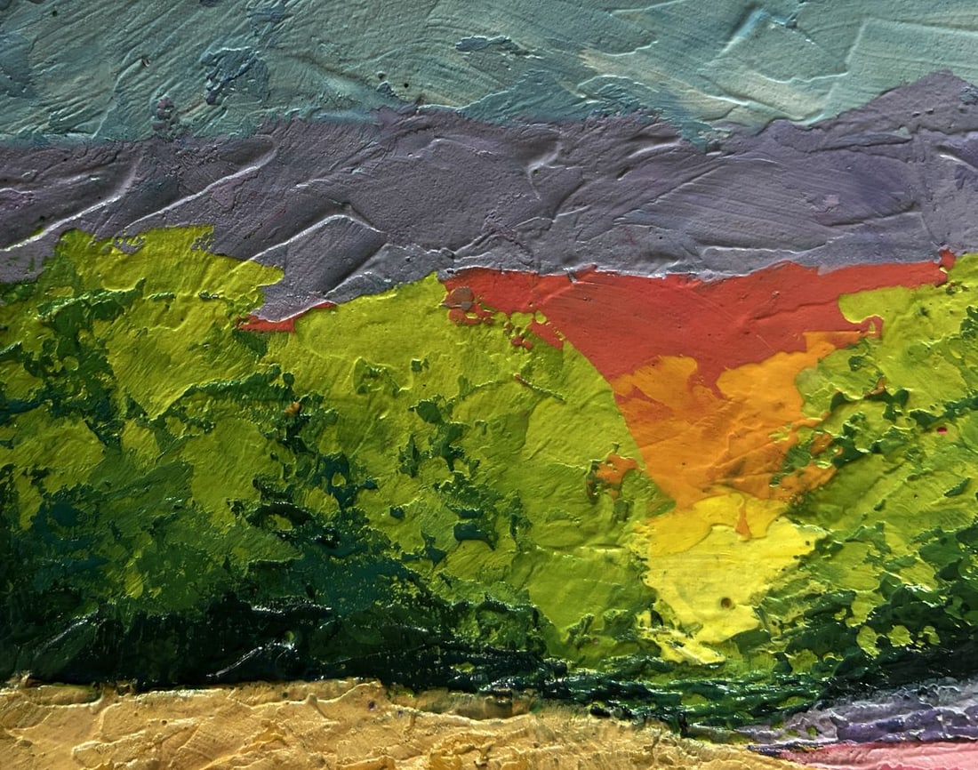 Oil painting Lavender field and sunset V. Zadorozhnya - 5
