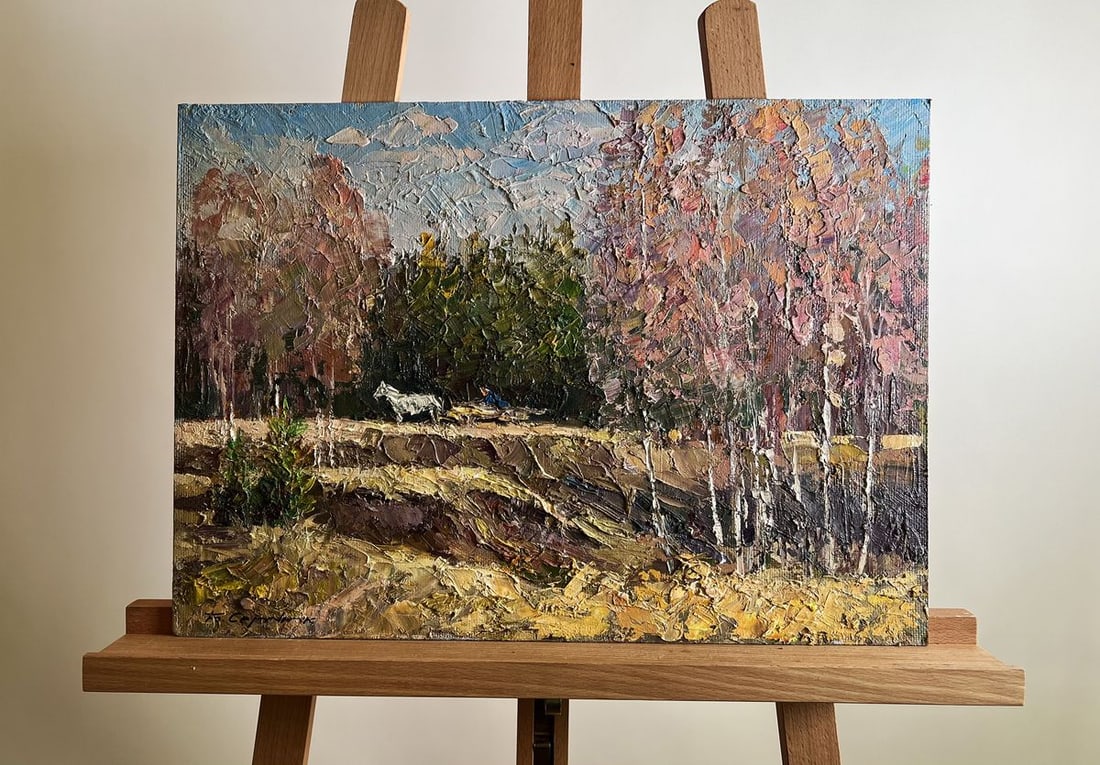 Oil painting Along the forest road Boris Serdyuk (1 of 10)