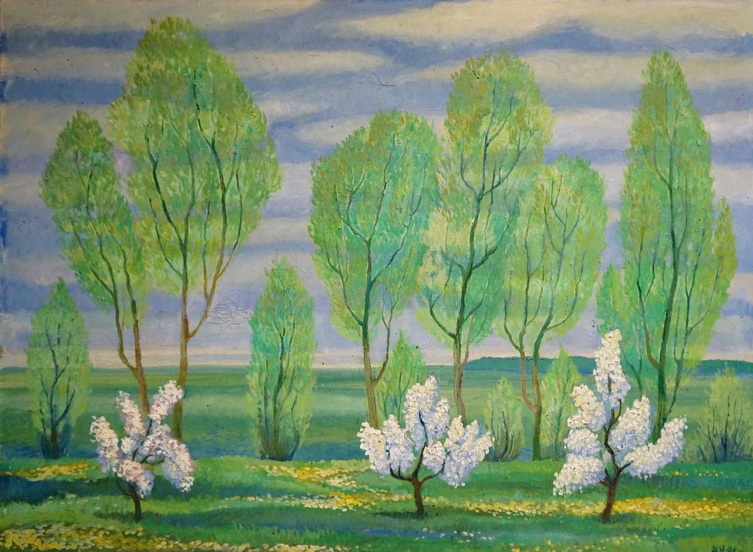 Oil painting Green landscape Daniil Georgievich Narbut: Title : Oil painting Green landscape Daniil Georgievich Narbut Description: NoVern 929 *** ABOUT THIS PAINTING *** * TITLE: "Green landscape" * ARTISTS: Daniil (Danilo) Georgievich Narbut * SIZE: 59x8