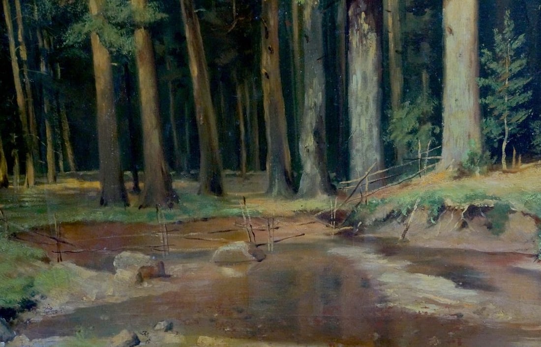 Oil painting Dense forest - 2