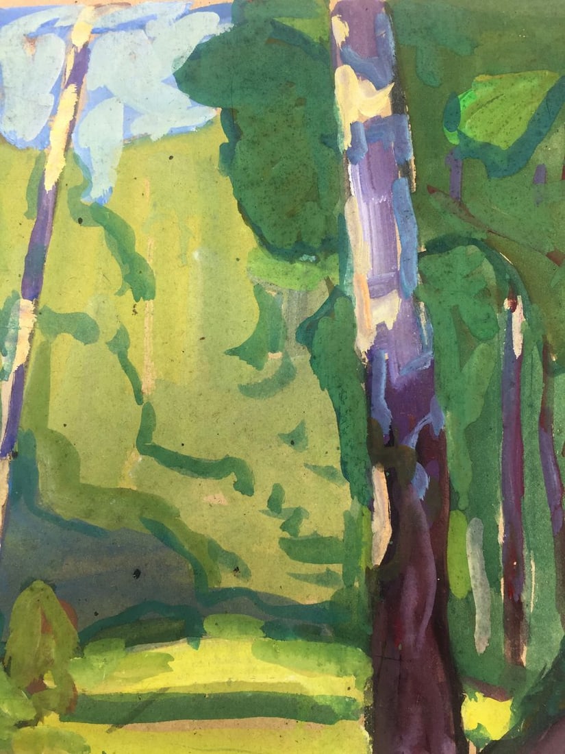 Oil painting Birch Grove original picture painter - 3