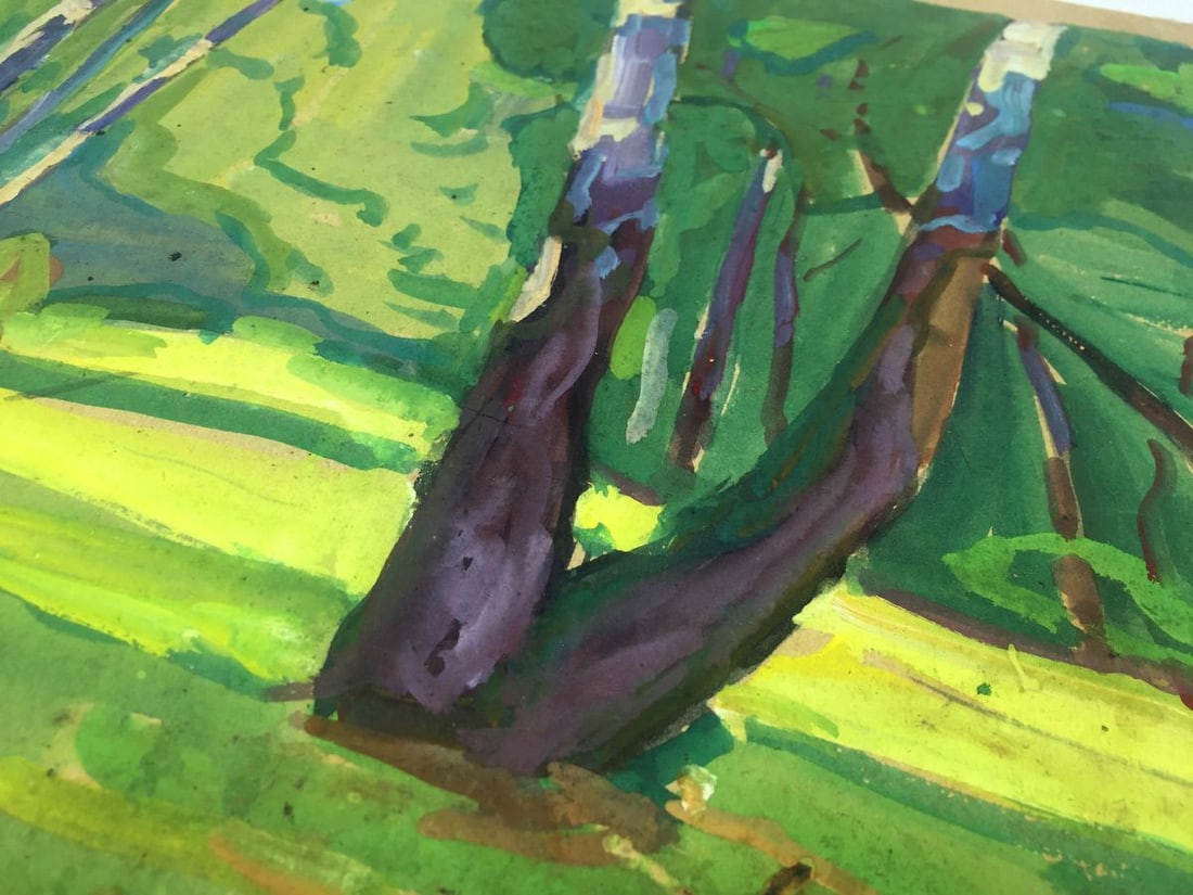 Oil painting Birch Grove original picture painter - 7