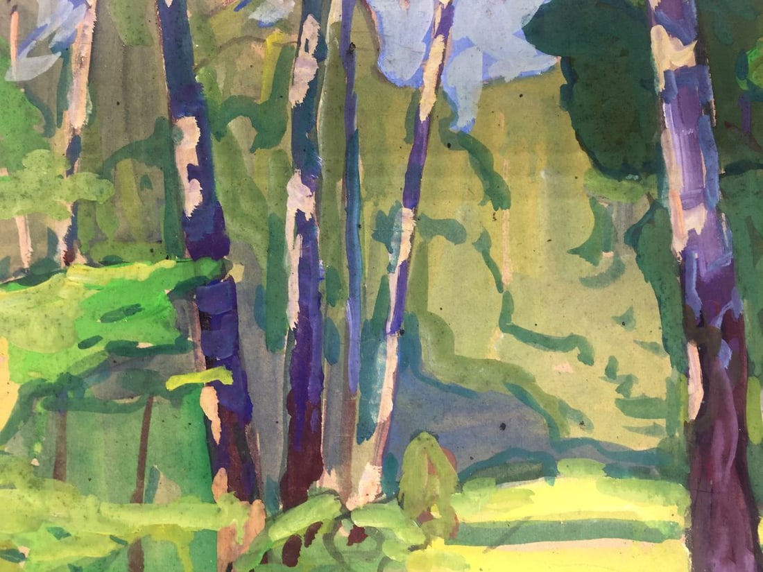 Oil painting Birch Grove original picture painter - 8