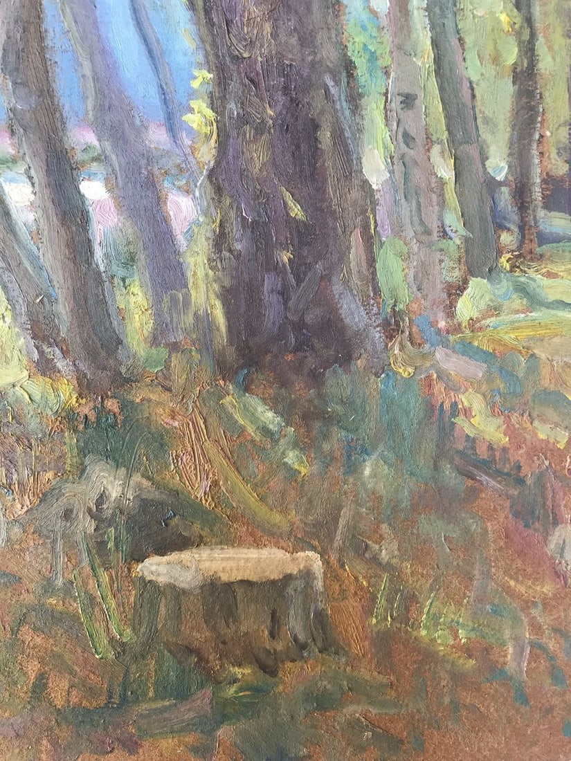 Oil painting Walk in the woods Unknown artist - 10