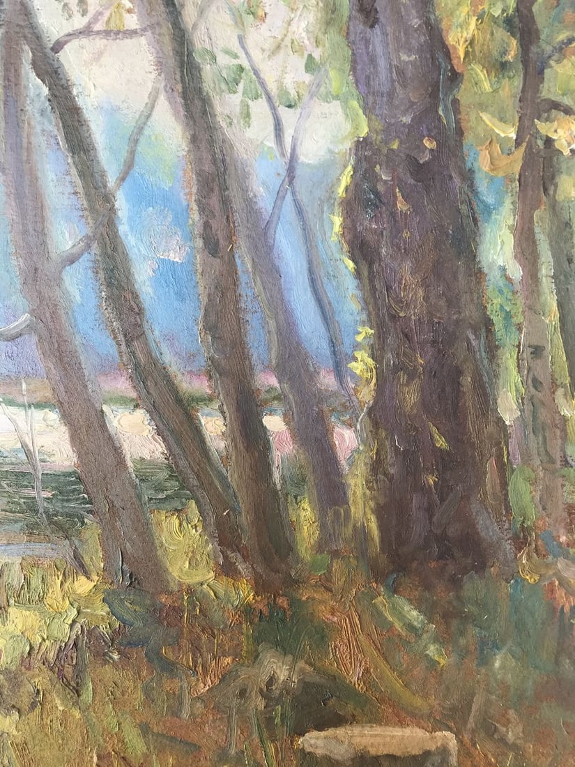 Oil painting Walk in the woods Unknown artist - 8