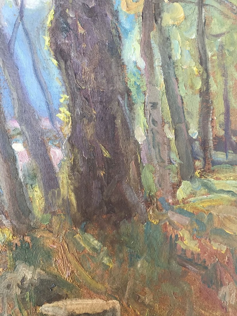 Oil painting Walk in the woods Unknown artist - 9