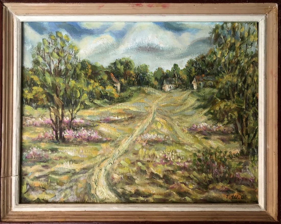 Oil painting Tokari village Shapoval Ivan Leontyevich: Title : Oil painting Tokari village Shapoval Ivan Leontyevich Description: NoAAA2965"Tokari Village" is an enchanting oil painting that captures the serenity and rustic beauty of a countryside landsca