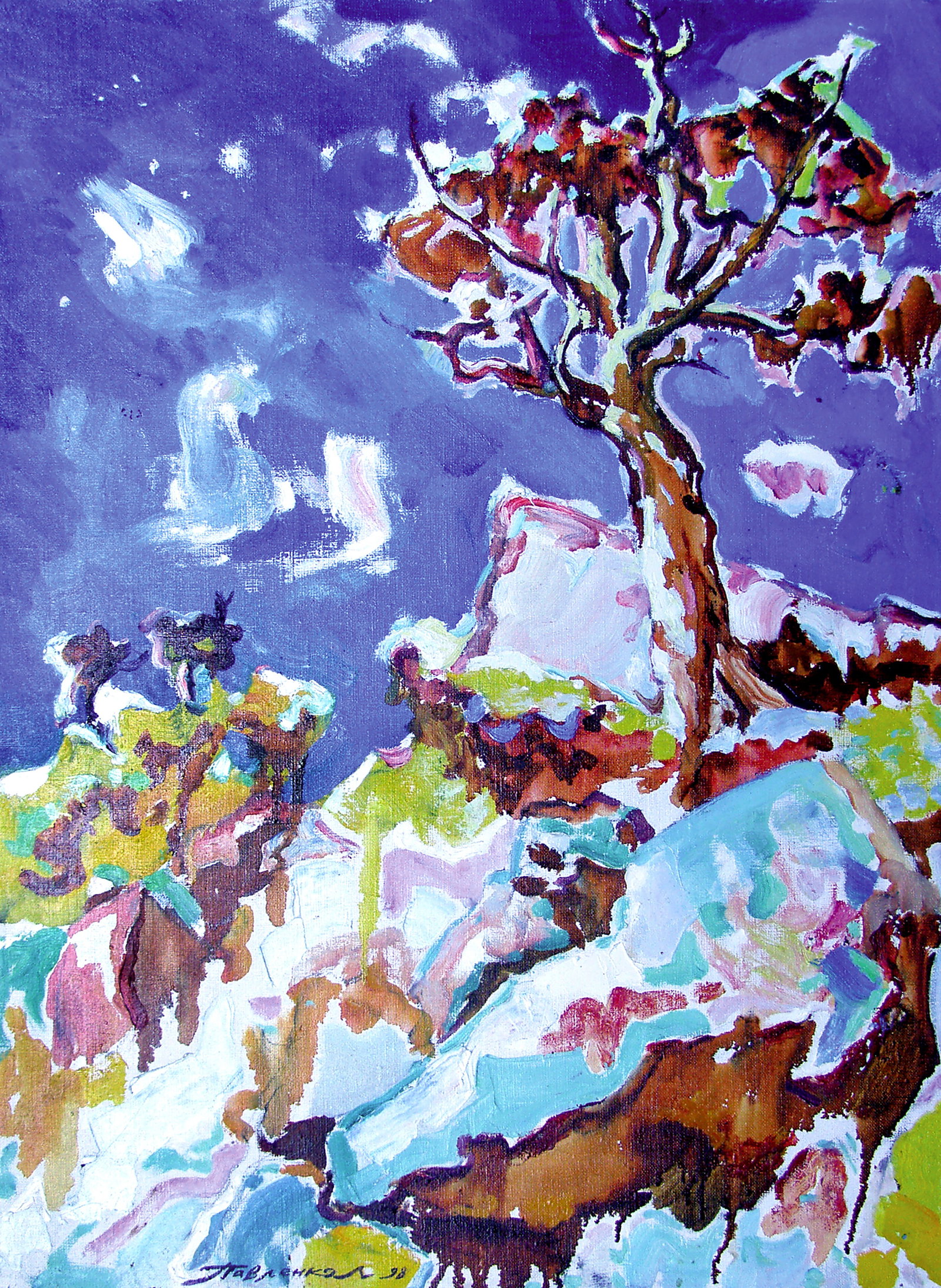 Oil painting In the mountains Leonid Pavlenko: Title : Oil painting In the mountains Leonid Pavlenko Description: 9PAVL Painter: Leonid Pavlenko Size: 80x60 cm/31.49x23.62 inches Components: oil, canvas Original painting CONDITION: excellent ARTIS