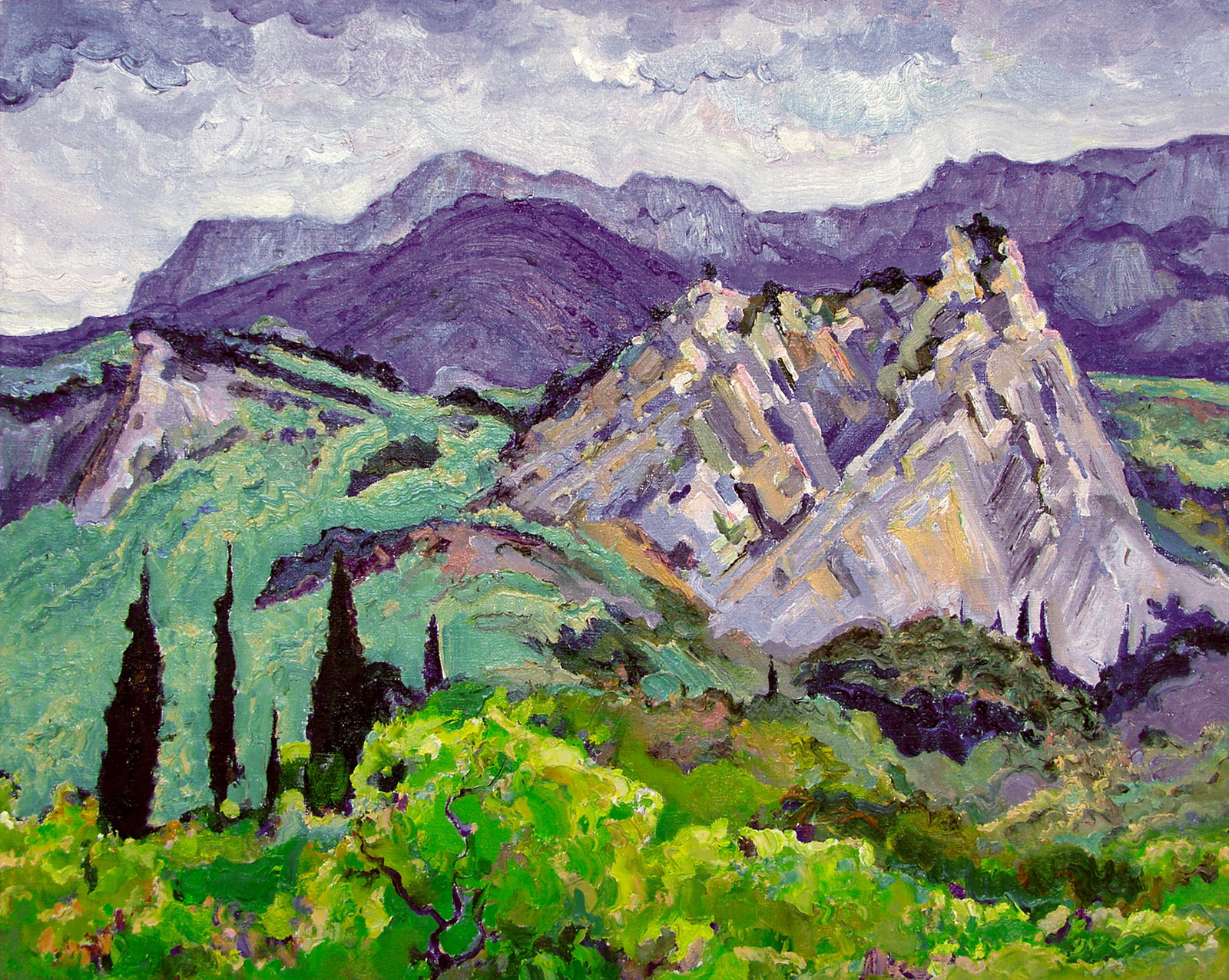 Oil painting Spring in the mountains Leonid Pavlenko: Title : Oil painting Spring in the mountains Leonid Pavlenko Description: 15PAVL Painter: Leonid Pavlenko Size: 65x80 cm/25.59x31.49 inches Components: oil, canvas Original painting CONDITION: excelle