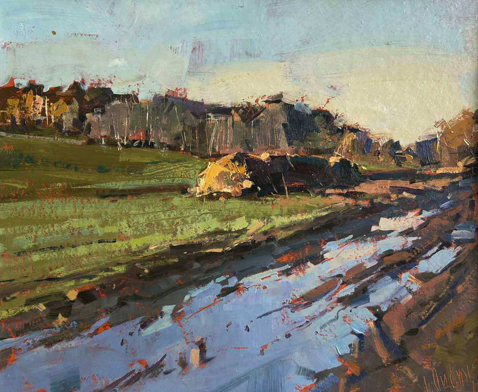 Oil painting In the autumn fields after the rain Igor Lysytsya - 2