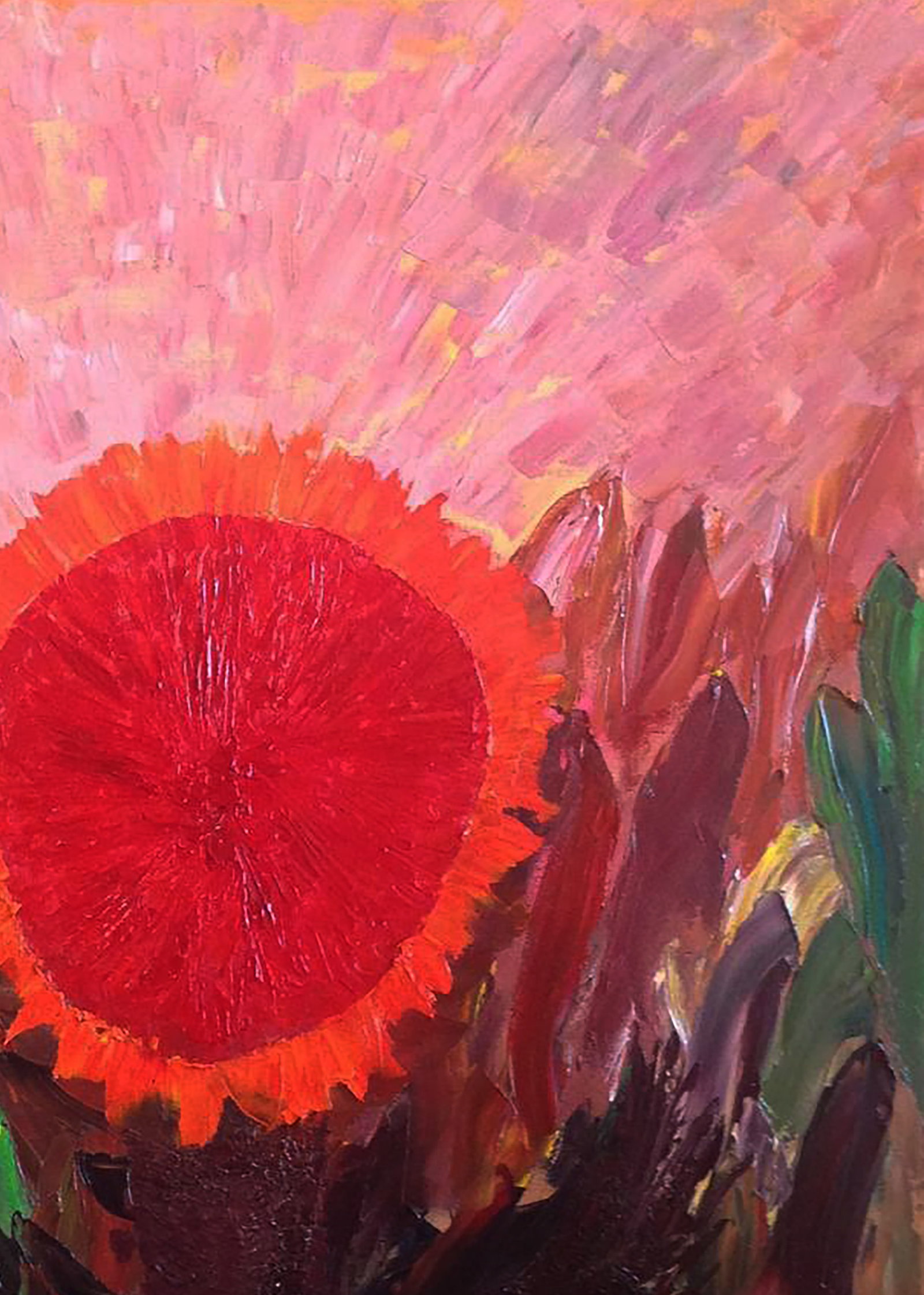 Oil painting Red flower Andriy Klishyn - 3
