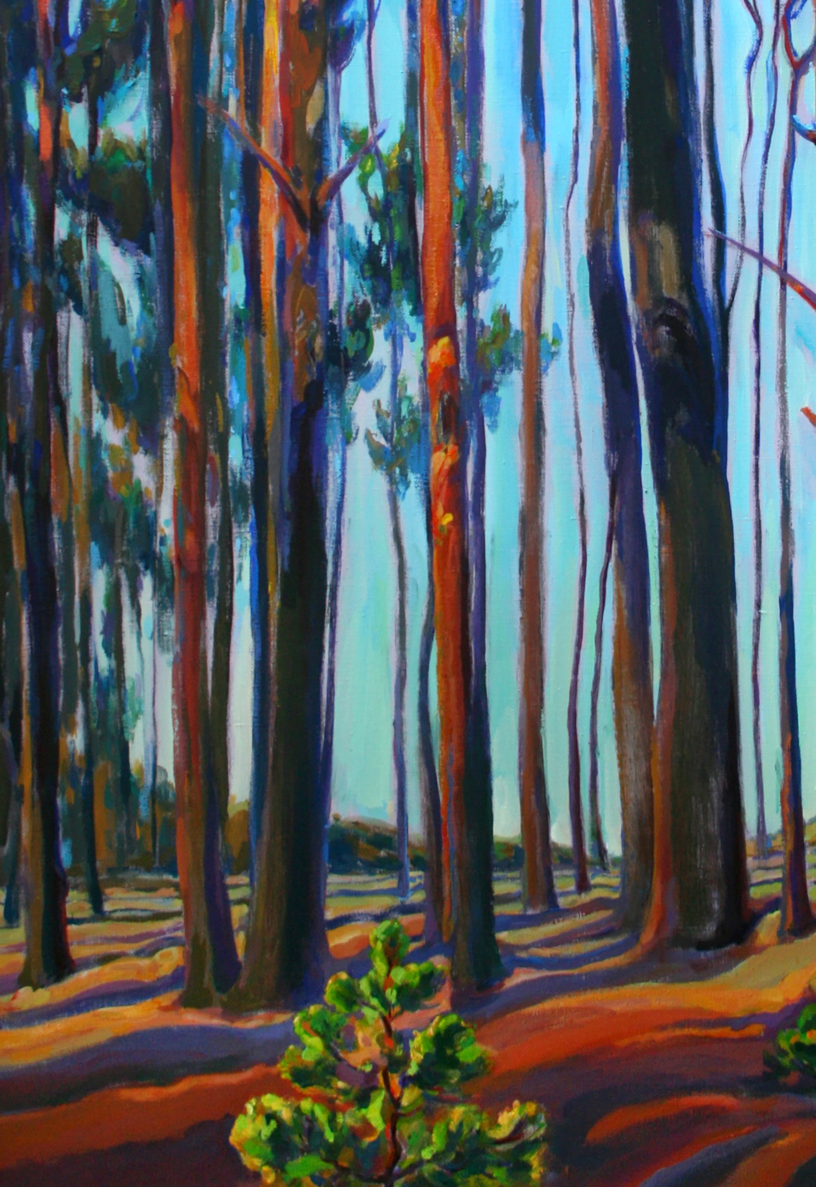 Acrylic painting Pine forest in summer Leonid Pavlenko - 4