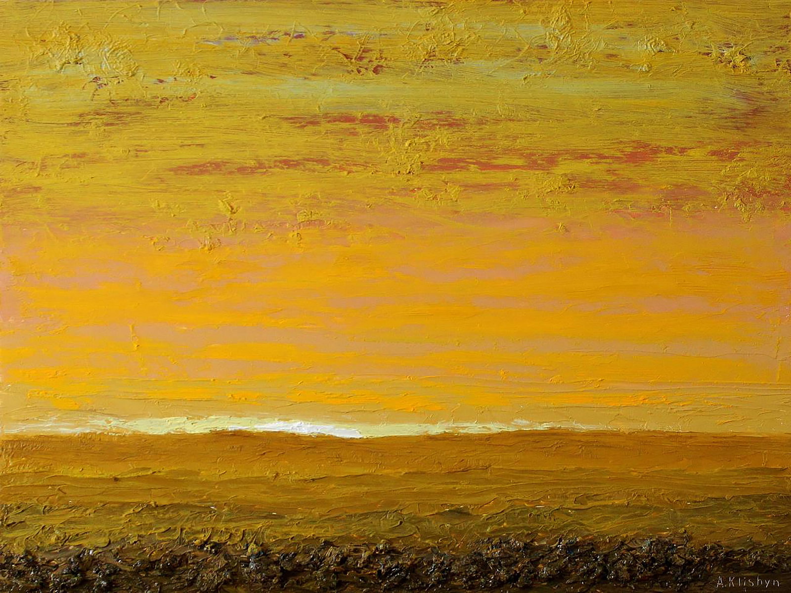 Oil painting Wasteland Andriy Klishyn: Title : Oil painting Wasteland Andriy Klishyn Description: 77KLISH Painter: Andriy Klishyn Size: 30x40 cm/11.81x15.74 inches Components: oil, fiberboard Original painting CONDITION: excellent ARTIST: