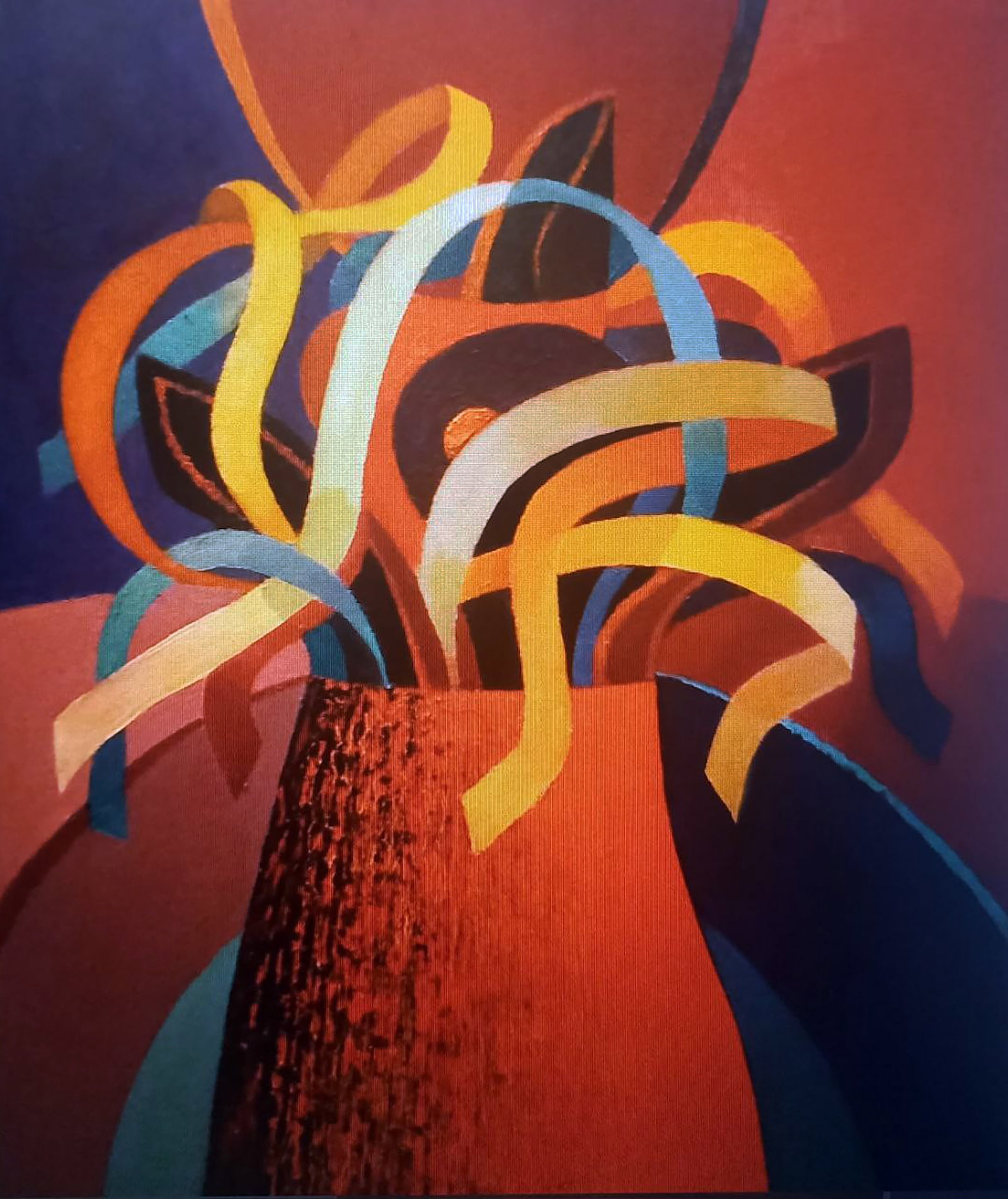 Oil painting Vase with ribbons Alexander Strashevich: Title : Oil painting Vase with ribbons Alexander Strashevich Description: 6STRASH Painter: Alexander Strashevich Size: 50x60 cm/19.68x23.62 inches Components: oil, cardboard Original painting