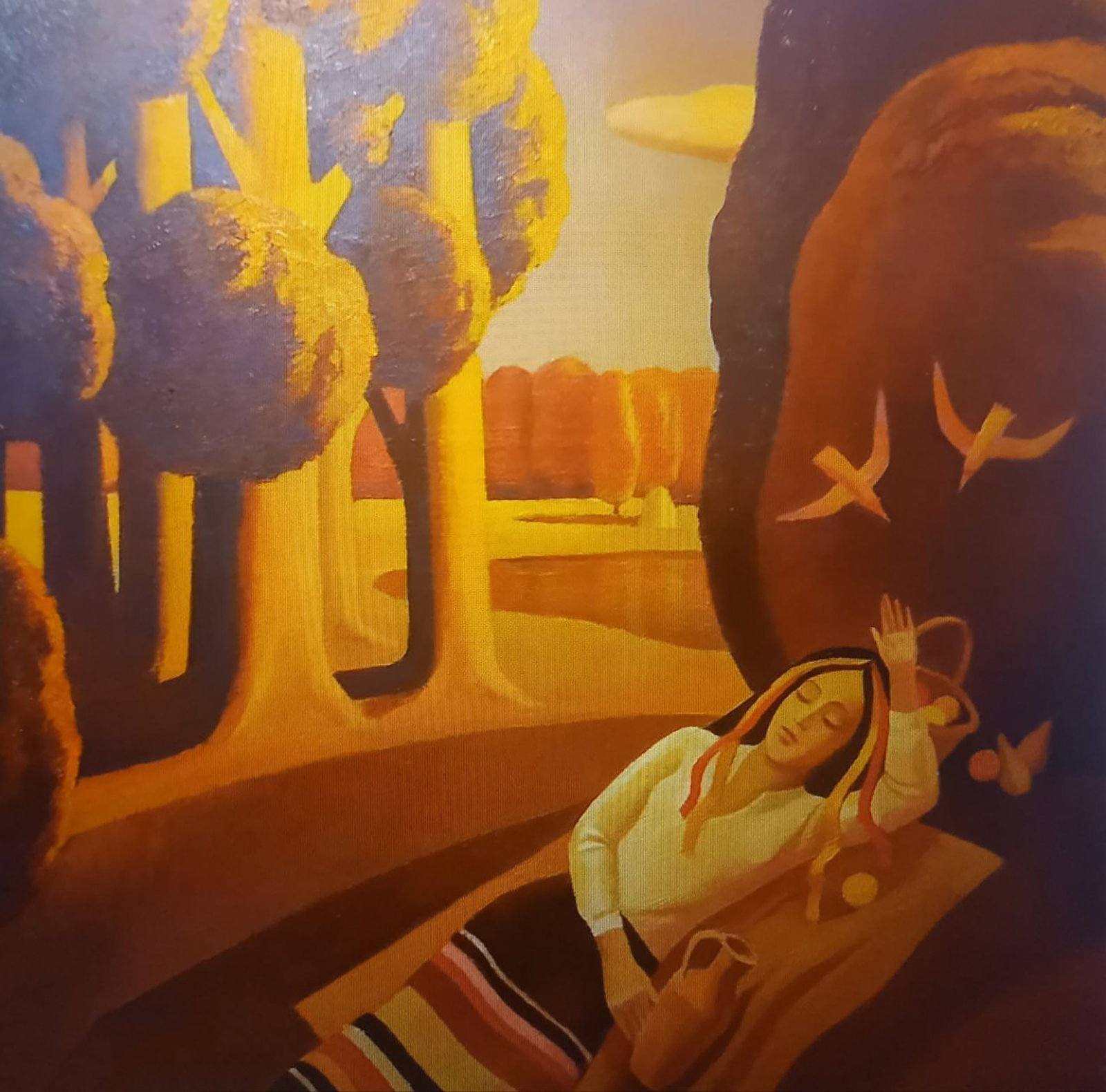 Oil painting Evening sleep Alexander Strashevich: Title : Oil painting Evening sleep Alexander Strashevich Description: 8STRASH Painter: Alexander Strashevich Size: 60x70 cm/23.62x27.55 inches Components: oil, cardboard Original painting CONDITION:
