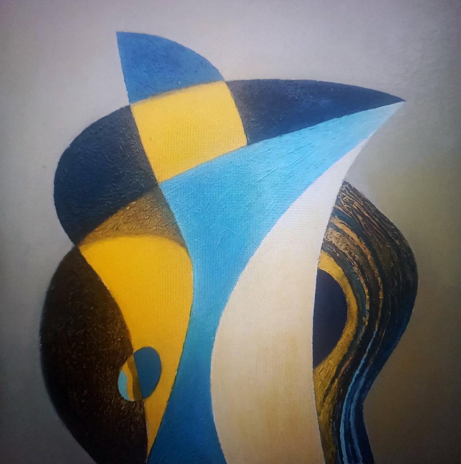 Oil painting Yellow blue vase Alexander Strashevich: Title : Oil painting Yellow blue vase Alexander Strashevich Description: 20STRASH Painter: Alexander Strashevich Size: 50x50 cm/19.68x19.68 inches Components: oil, cardboard Original painting CONDITIO
