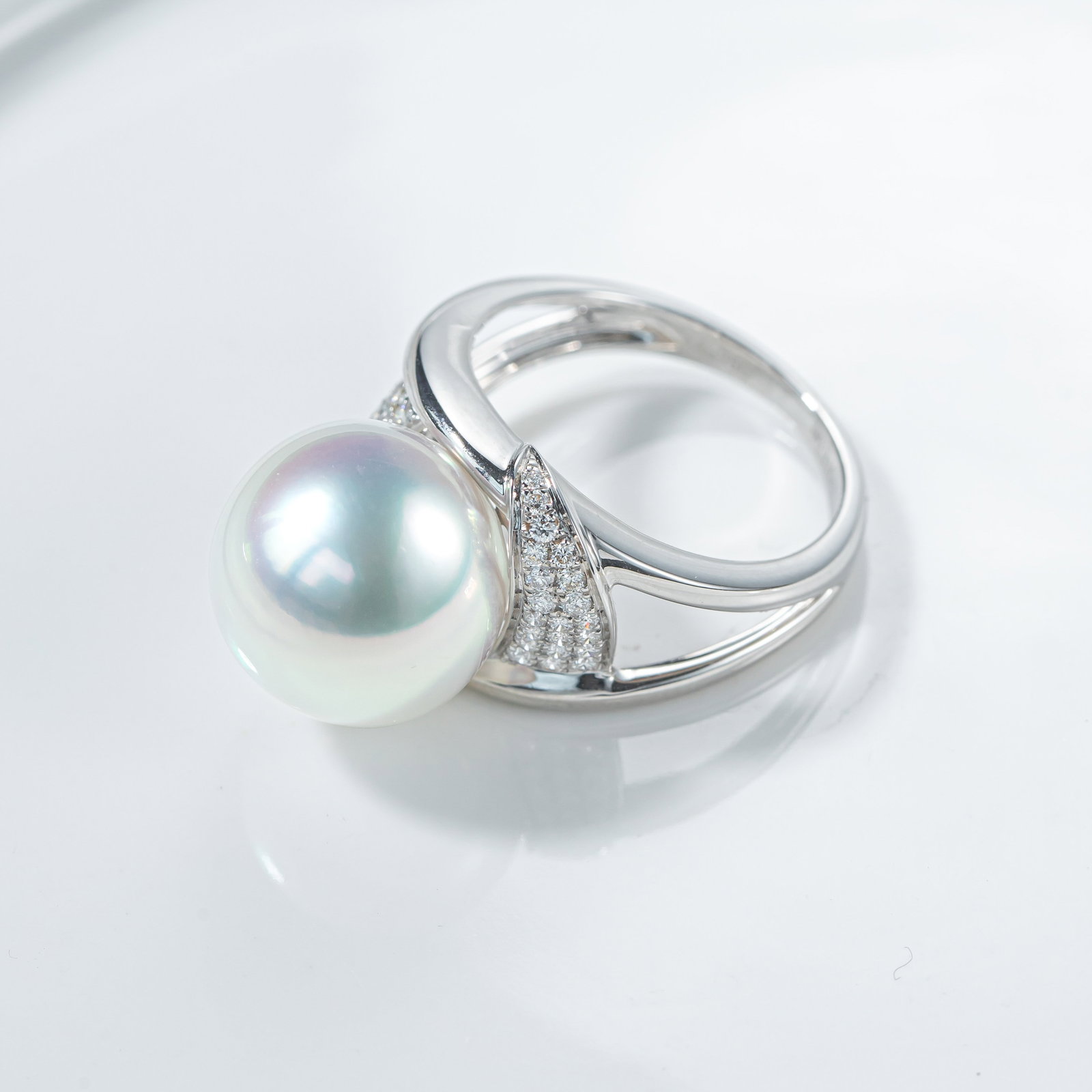 18K Gold South Sea White Pearl Ring - 2
