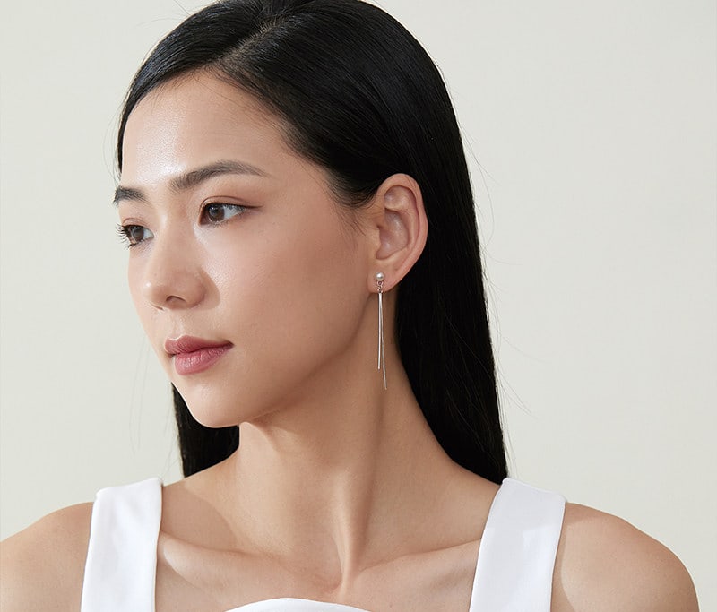 S925 Silver AKOYA Saltwater Pearl Earrings - 4