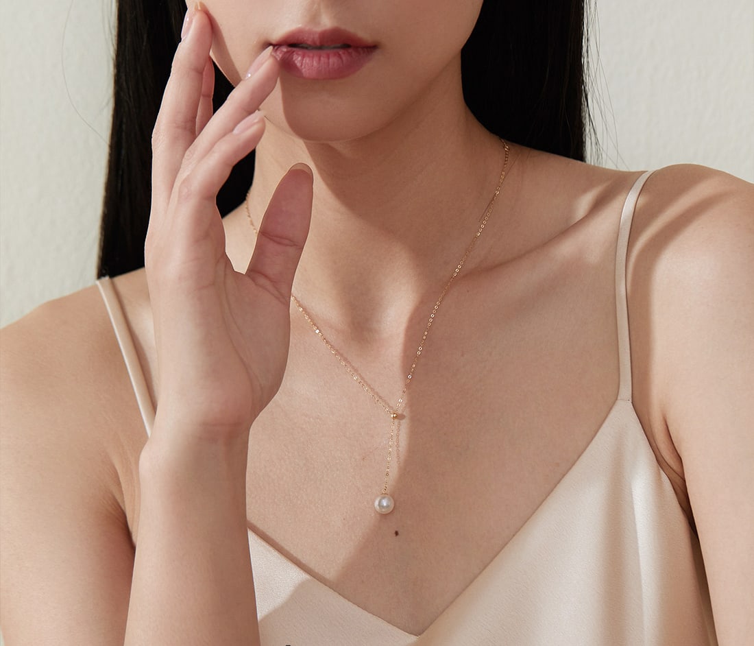 18K Gold Seawater Pearl Pendant - 4