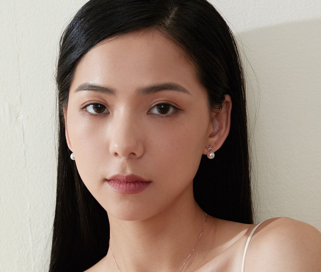 18K Gold AKOYA Saltwater Pearl Stud Earrings - 3