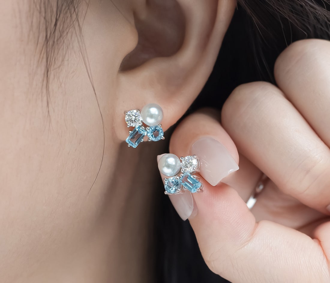 S925 Silver Seawater Pearl Earrings - 2