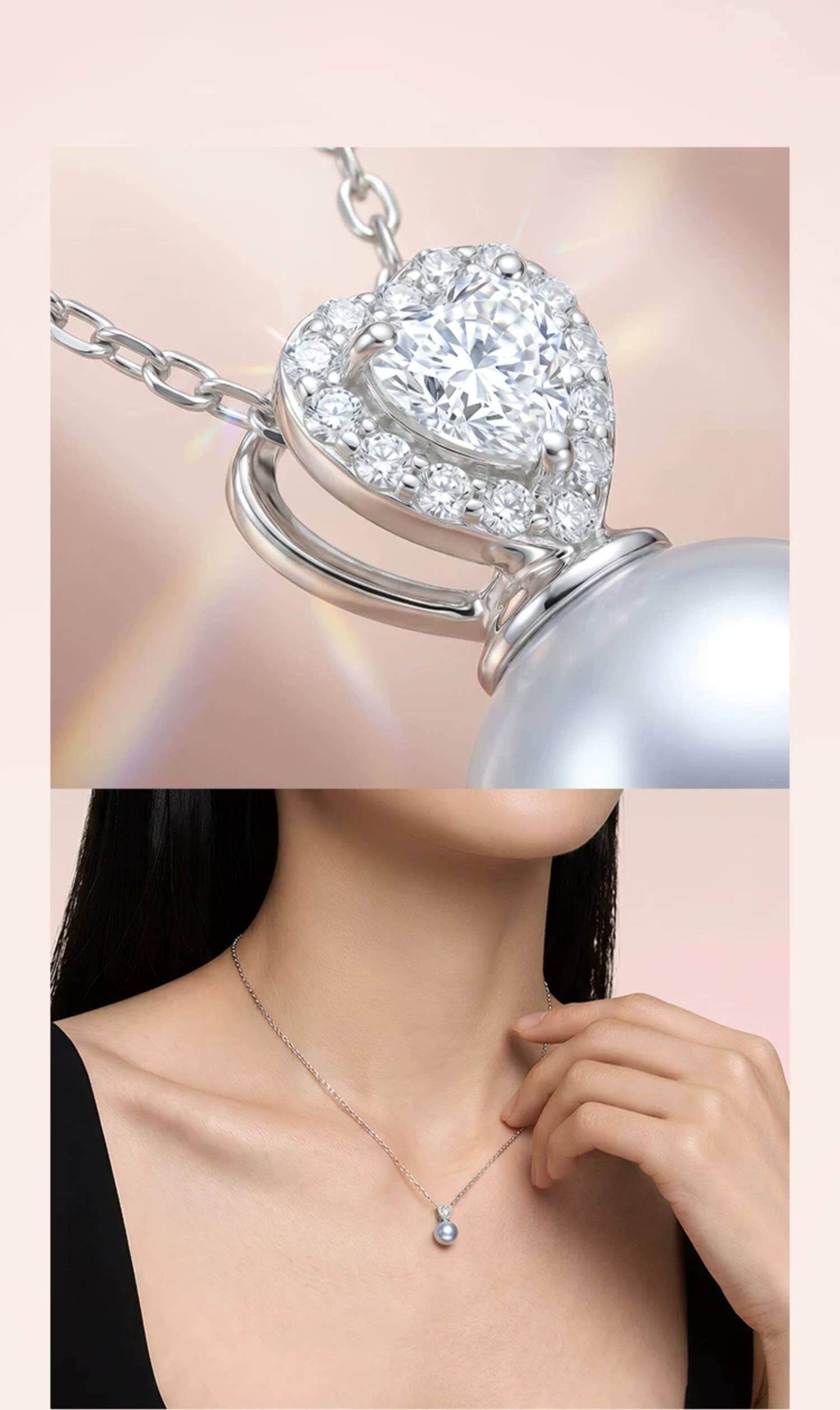 18K Gold Seawater Pearl Pendant Necklace - 3