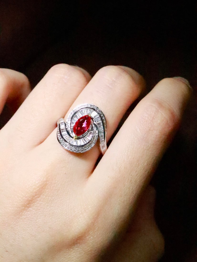 18K Gold Natural Unheated Ruby Ring - 5