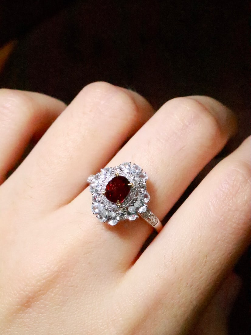 18K Gold Natural Unheated Ruby Ring - 5