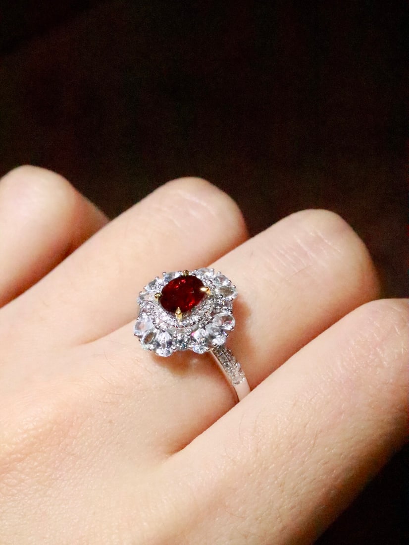 18K Gold Natural Unheated Ruby Ring - 6