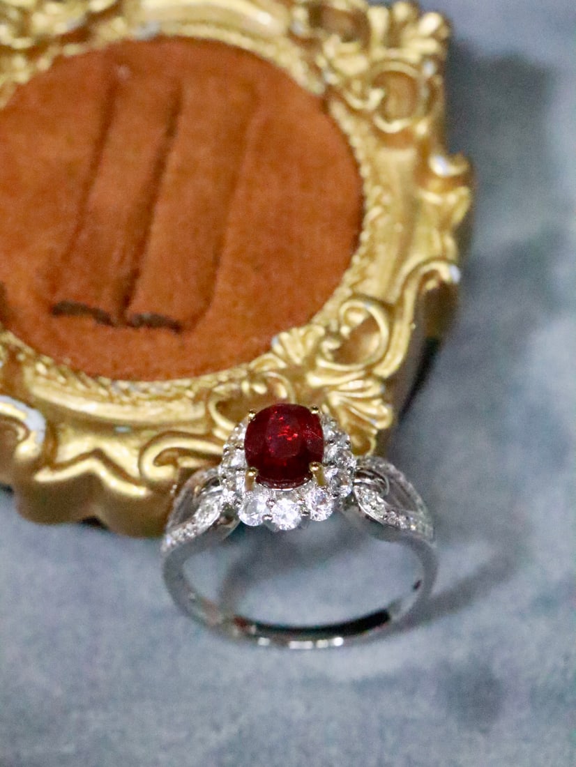 18K Gold Natural Unheated Ruby Ring - 4