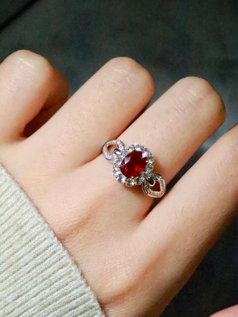 18K Gold Natural Unheated Ruby Ring - 5