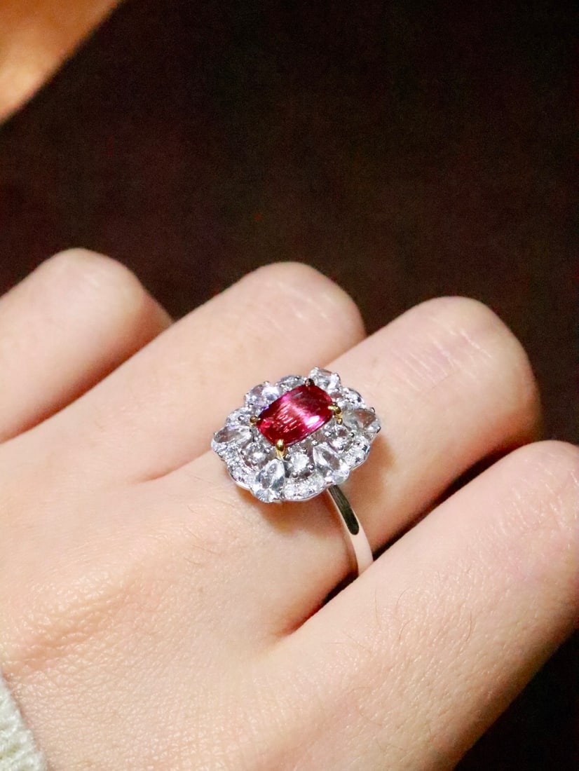18K Gold Natural Unheated Ruby Ring - 5