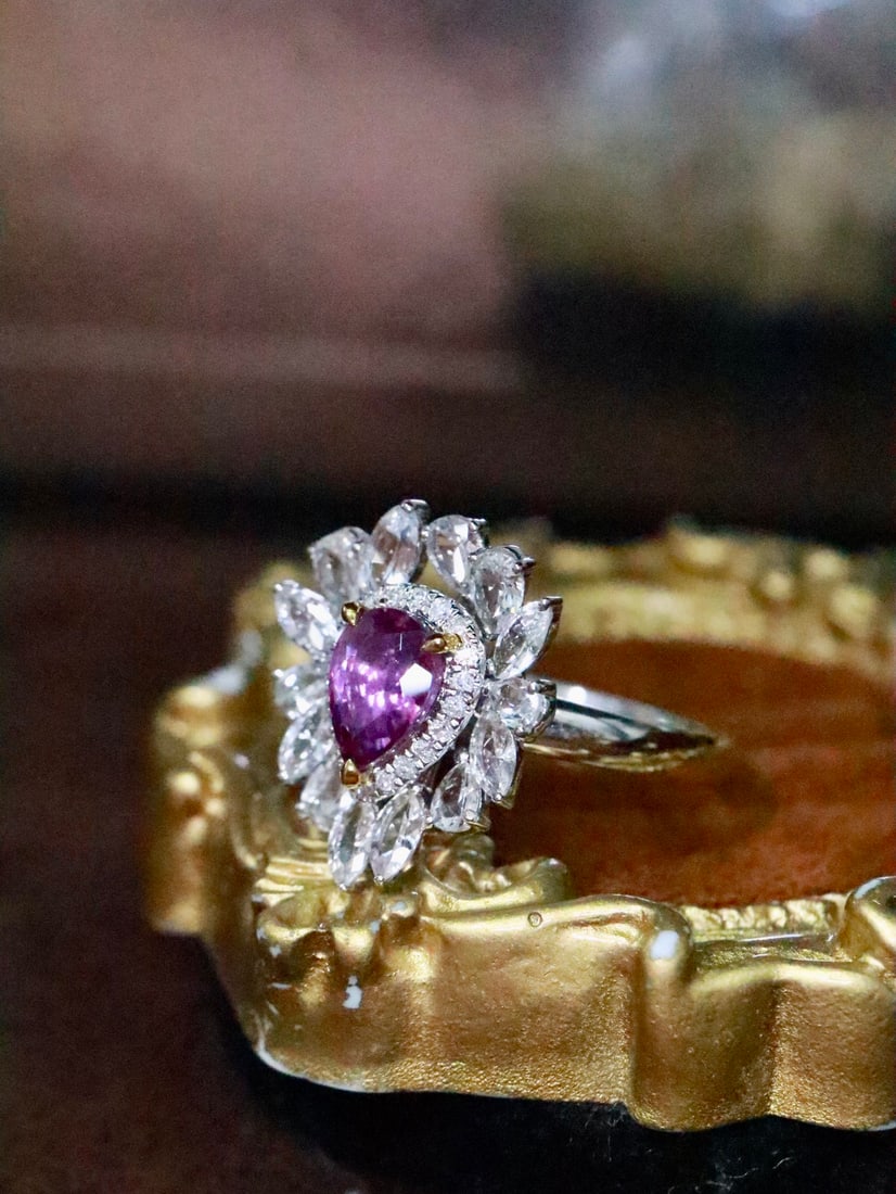 18K Gold Natural Blue Sapphire Ring - 3