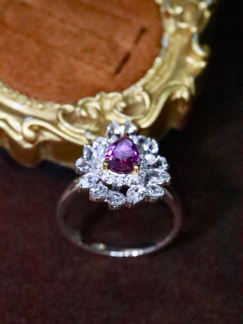 18K Gold Natural Blue Sapphire Ring - 4