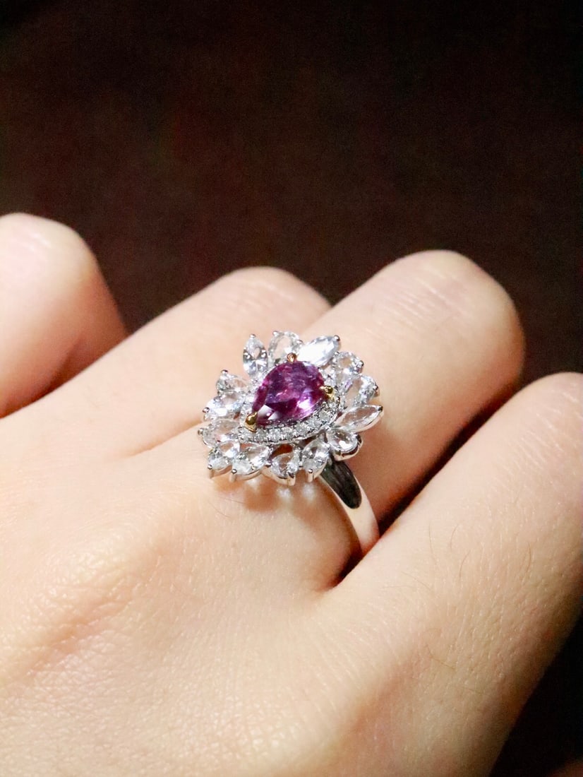 18K Gold Natural Blue Sapphire Ring - 5
