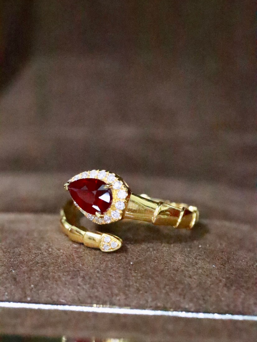 18K Gold Natural No-Heat Ruby Ring - 3