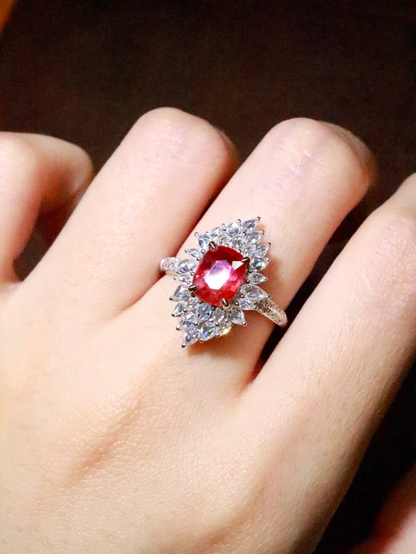18K Gold Natural Unheated Ruby Ring - 5