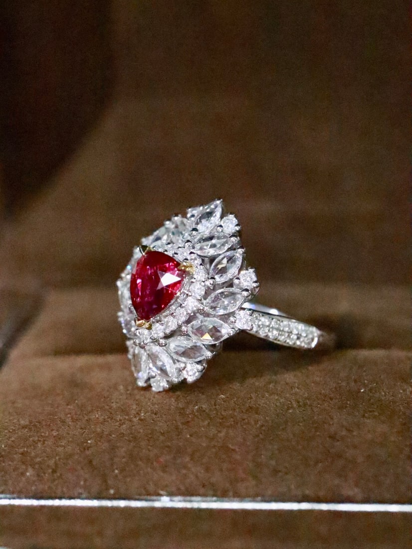 18K Gold Natural Unheated Ruby Ring - 2