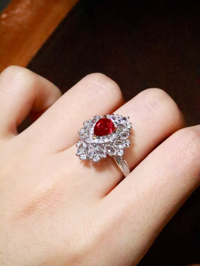 18K Gold Natural Unheated Ruby Ring - 6