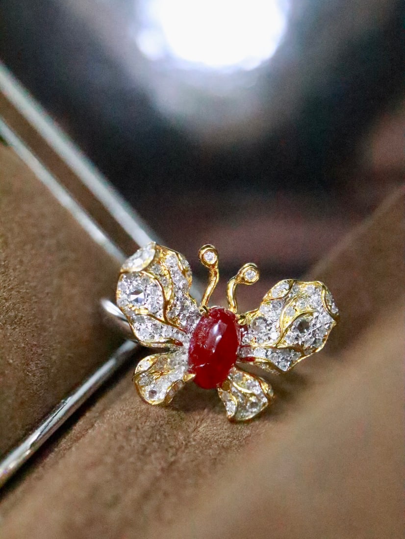 18K Gold Natural No-Heat Ruby Ring - 3