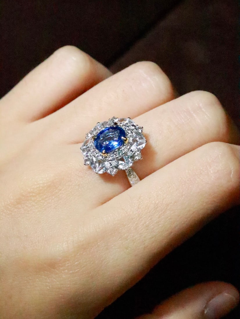 18K Gold Natural Sapphire Ring - 5