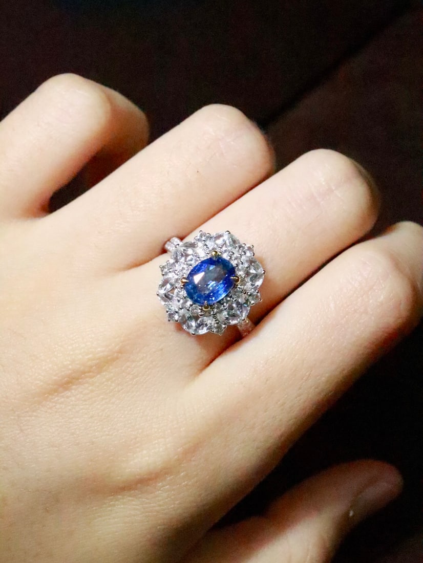 18K Gold Natural Sapphire Ring - 6