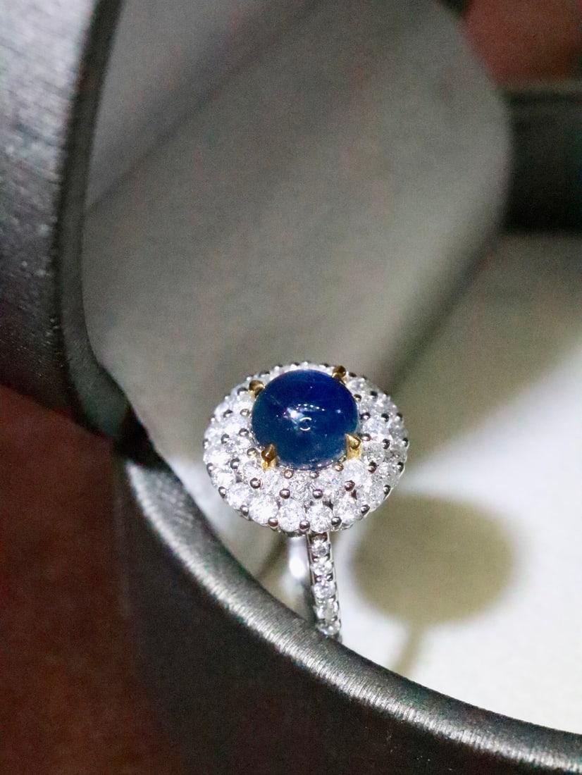 18K Gold Natural Sapphire Ring - 2