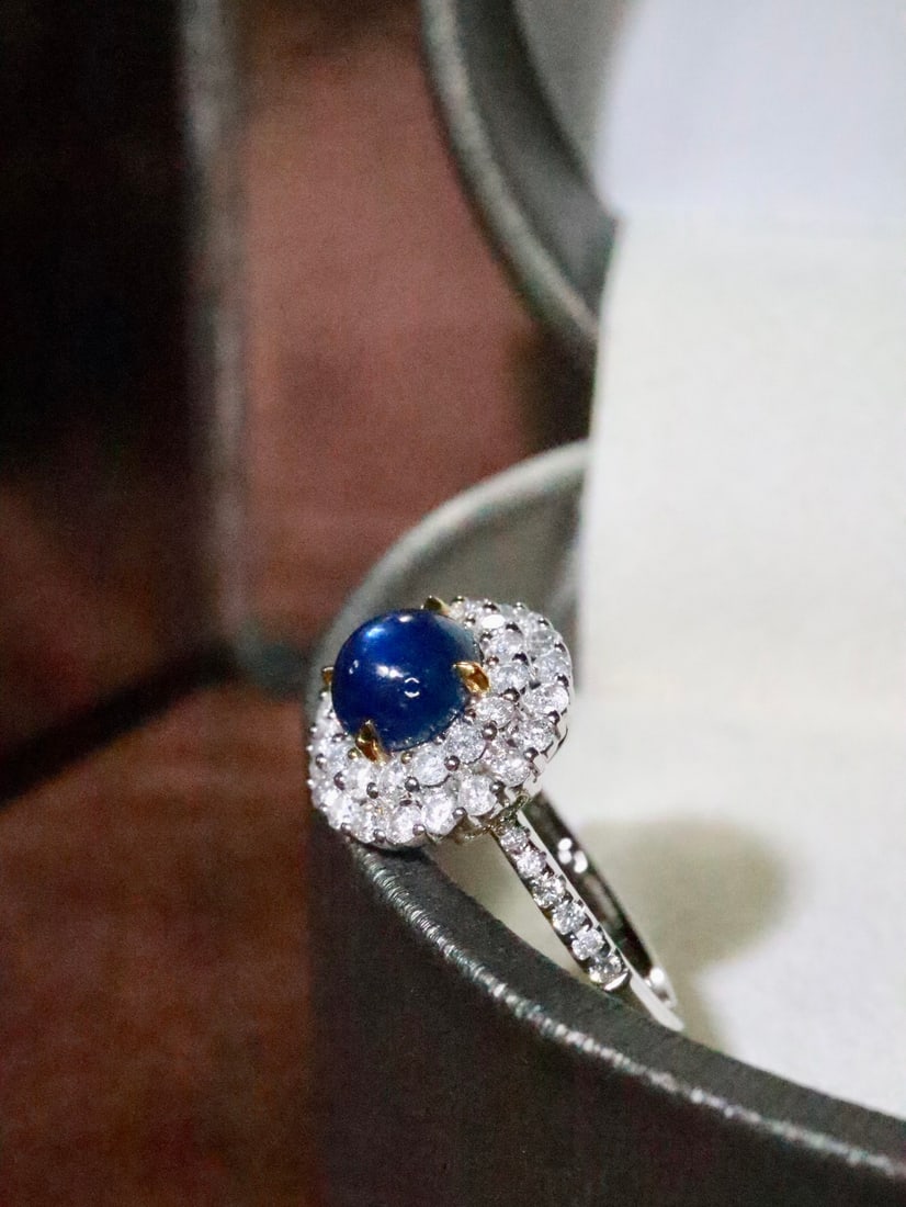 18K Gold Natural Sapphire Ring - 3