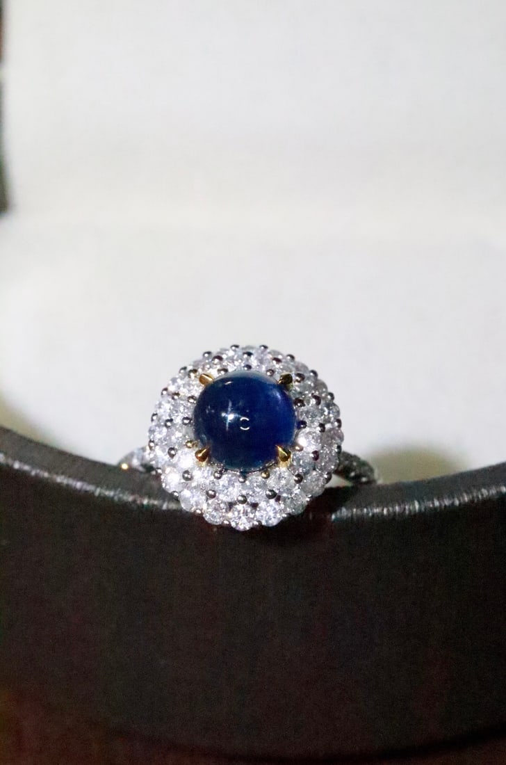 18K Gold Natural Sapphire Ring - 4