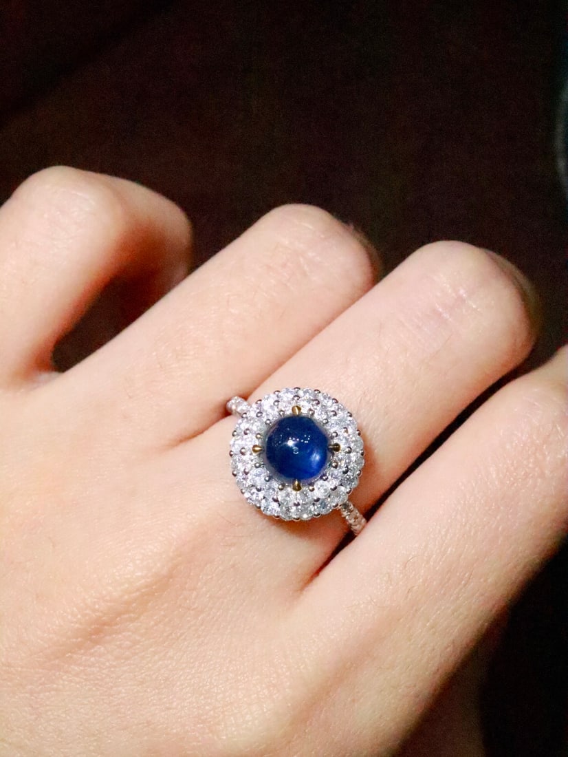 18K Gold Natural Sapphire Ring - 5